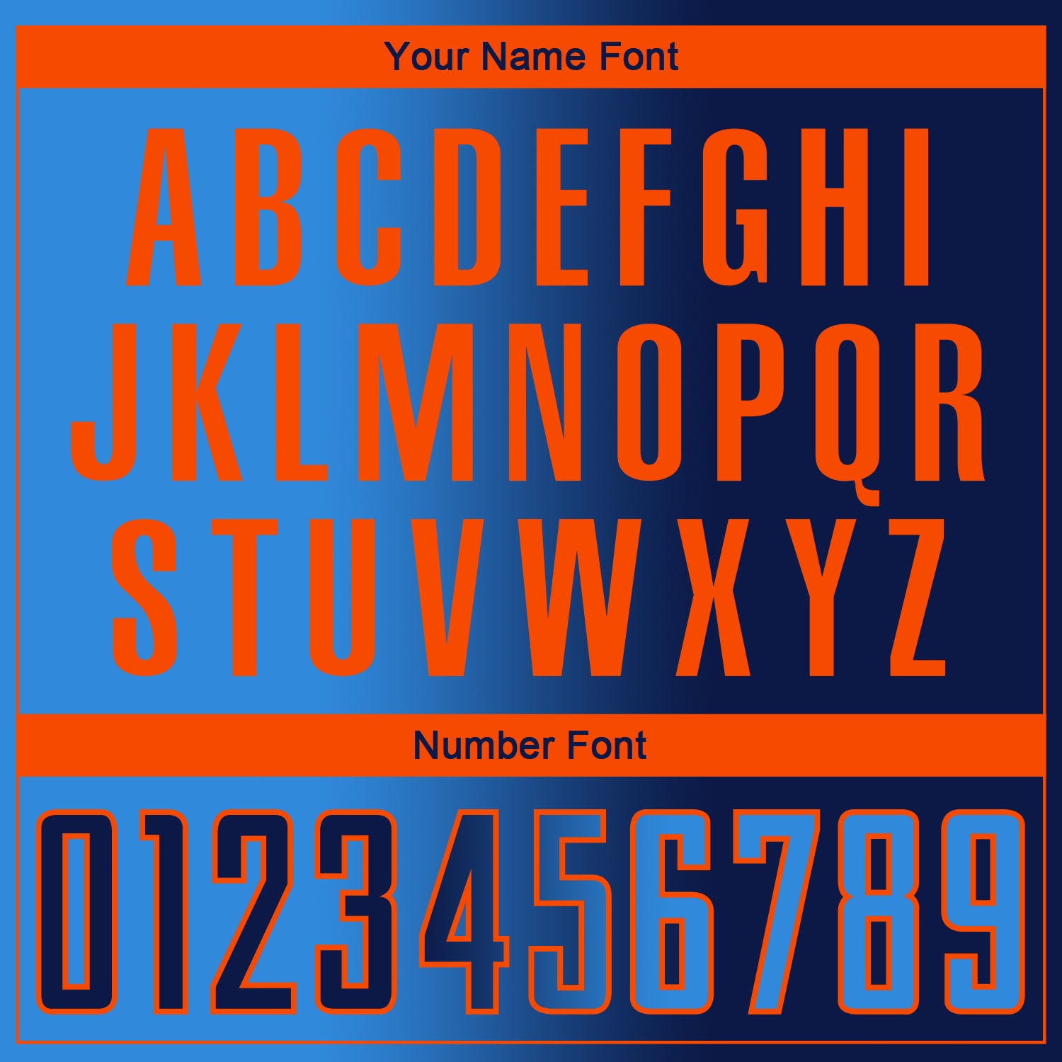 Custom Navy Powder Blue-Orange Sublimation Gradient Fashion Soccer Uniform Jersey