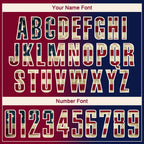 Custom Navy Vintage USA Flag Maroon-Cream Sublimation Gradient Fashion Soccer Uniform Jersey