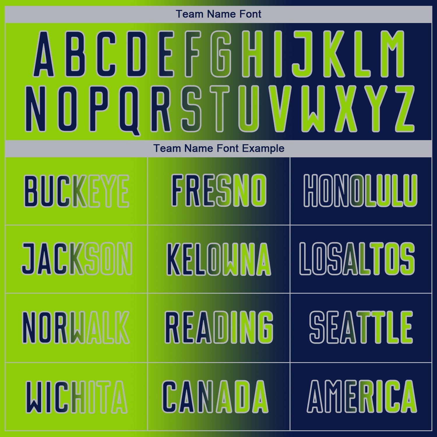 Custom Navy Neon Green-Gray Sublimation Gradient Fashion Soccer Uniform Jersey