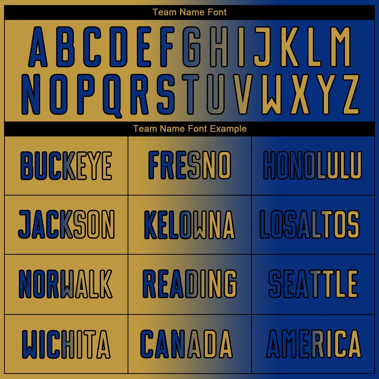 Custom Royal Old Gold-Black Sublimation Gradient Fashion Soccer Uniform Jersey