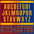Custom Royal Maroon-Gold Sublimation Gradient Fashion Soccer Uniform Jersey