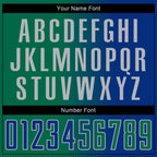 Custom Royal Kelly Green-Gray Sublimation Gradient Fashion Soccer Uniform Jersey