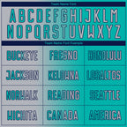 Custom Aqua Gray-Navy Sublimation Gradient Fashion Soccer Uniform Jersey