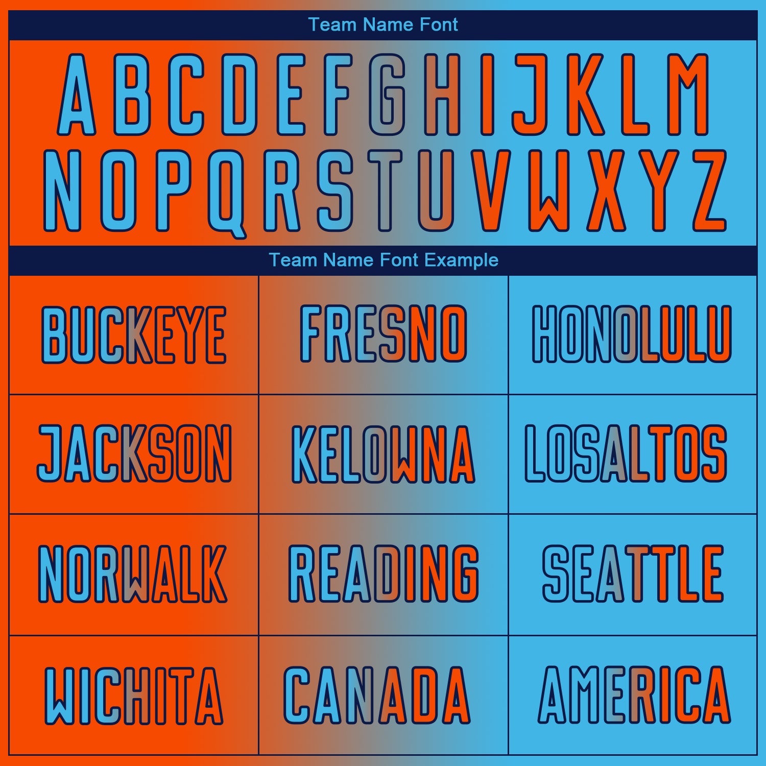 Custom Sky Blue Orange-Navy Sublimation Gradient Fashion Soccer Uniform Jersey