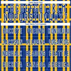 Custom Royal Gold-White Stripe Line Sublimation Soccer Uniform Jersey