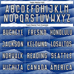 Custom Royal White-Black Stripe Line Sublimation Soccer Uniform Jersey