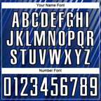 Custom Royal White-Black Stripe Line Sublimation Soccer Uniform Jersey