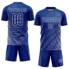 Custom Royal White Stripe Line Sublimation Soccer Uniform Jersey