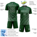 Custom Green White Stripe Line Sublimation Soccer Uniform Jersey