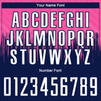 Custom Pink White-Navy Gradient Dripping Splatter Art Sublimation Soccer Uniform Jersey