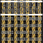 Custom Black Old Gold-White Stripe Line Sublimation Soccer Uniform Jersey