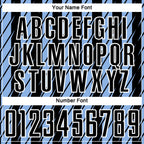 Custom Black Light Blue-White Stripe Line Sublimation Soccer Uniform Jersey