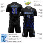 Custom Black Royal-White Splash Sublimation Soccer Uniform Jersey