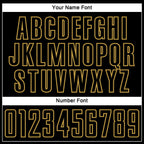 Custom Black Old Gold Splash Sublimation Soccer Uniform Jersey
