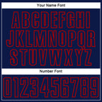 Custom Navy Red Splash Sublimation Soccer Uniform Jersey