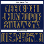 Custom Navy Old Gold Splash Sublimation Soccer Uniform Jersey