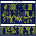 Custom Navy Neon Yellow Splash Sublimation Soccer Uniform Jersey