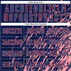 Custom Navy Medium Pink Splash Sublimation Soccer Uniform Jersey