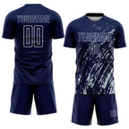 Custom Navy Silver Splash Sublimation Soccer Uniform Jersey