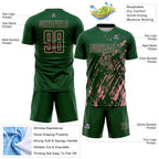 Custom Green Medium Pink Splash Sublimation Soccer Uniform Jersey