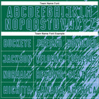 Custom Kelly Green Light Blue Splash Sublimation Soccer Uniform Jersey