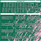 Custom Kelly Green Light Pink Splash Sublimation Soccer Uniform Jersey