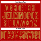 Custom Red Old Gold Splash Sublimation Soccer Uniform Jersey