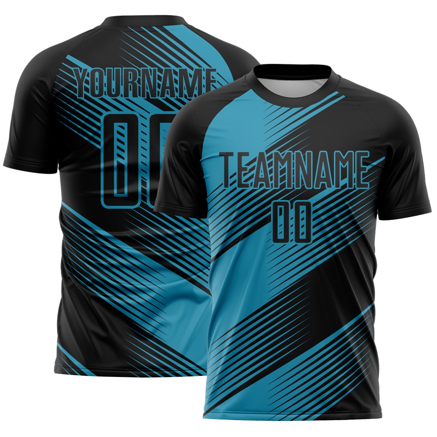 Custom Black Panther Blue Line Sublimation Soccer Uniform Jersey