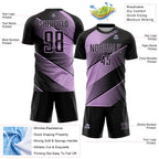 Custom Black Light Pink Line Sublimation Soccer Uniform Jersey