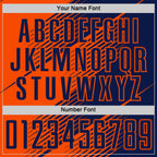 Custom Navy Orange Line Sublimation Soccer Uniform Jersey