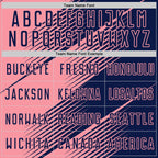 Custom Navy Medium Pink Line Sublimation Soccer Uniform Jersey