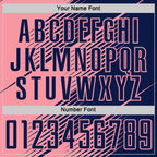 Custom Navy Medium Pink Line Sublimation Soccer Uniform Jersey