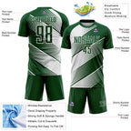 Custom Green White Line Sublimation Soccer Uniform Jersey