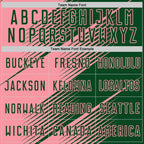 Custom Green Medium Pink Line Sublimation Soccer Uniform Jersey