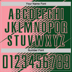 Custom Green Medium Pink Line Sublimation Soccer Uniform Jersey