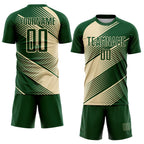 Custom Green Cream Line Sublimation Soccer Uniform Jersey