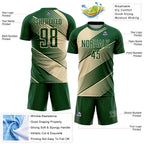 Custom Green Cream Line Sublimation Soccer Uniform Jersey