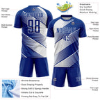 Custom Royal White Line Sublimation Soccer Uniform Jersey