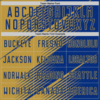 Custom Royal Old Gold Line Sublimation Soccer Uniform Jersey