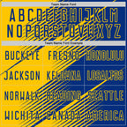 Custom Royal Yellow Line Sublimation Soccer Uniform Jersey