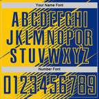 Custom Royal Yellow Line Sublimation Soccer Uniform Jersey