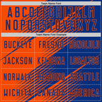 Custom Royal Orange Line Sublimation Soccer Uniform Jersey