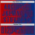 Custom Royal Red Line Sublimation Soccer Uniform Jersey