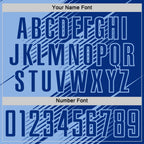 Custom Royal Light Blue Line Sublimation Soccer Uniform Jersey