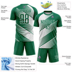 Custom Kelly Green White Line Sublimation Soccer Uniform Jersey