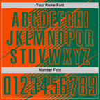 Custom Kelly Green Orange Line Sublimation Soccer Uniform Jersey