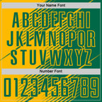 Custom Kelly Green Gold Line Sublimation Soccer Uniform Jersey