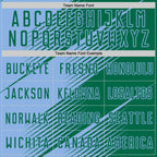 Custom Kelly Green Light Blue Line Sublimation Soccer Uniform Jersey