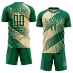 Custom Kelly Green Cream Line Sublimation Soccer Uniform Jersey