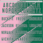 Custom Kelly Green Light Pink Line Sublimation Soccer Uniform Jersey